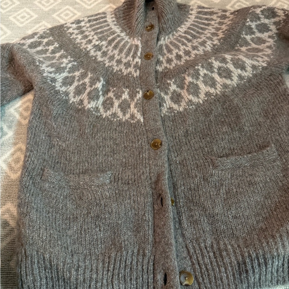 Alex Mill Gray and White Patterned Turtleneck Swe… - image 4